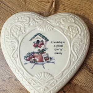 Heart-Shaped Plaque with Floral Design